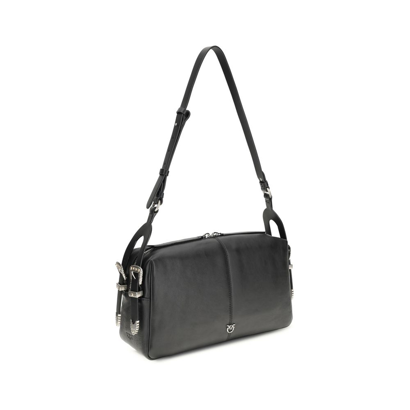 Black calf leather bos taurus shoulder bag-null
