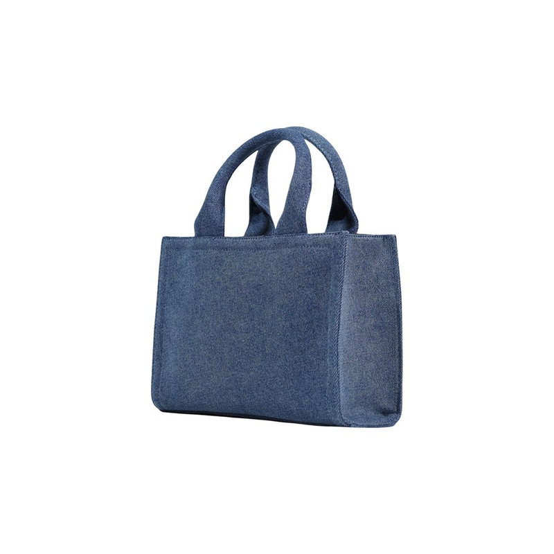 Blue cotton handbag-null