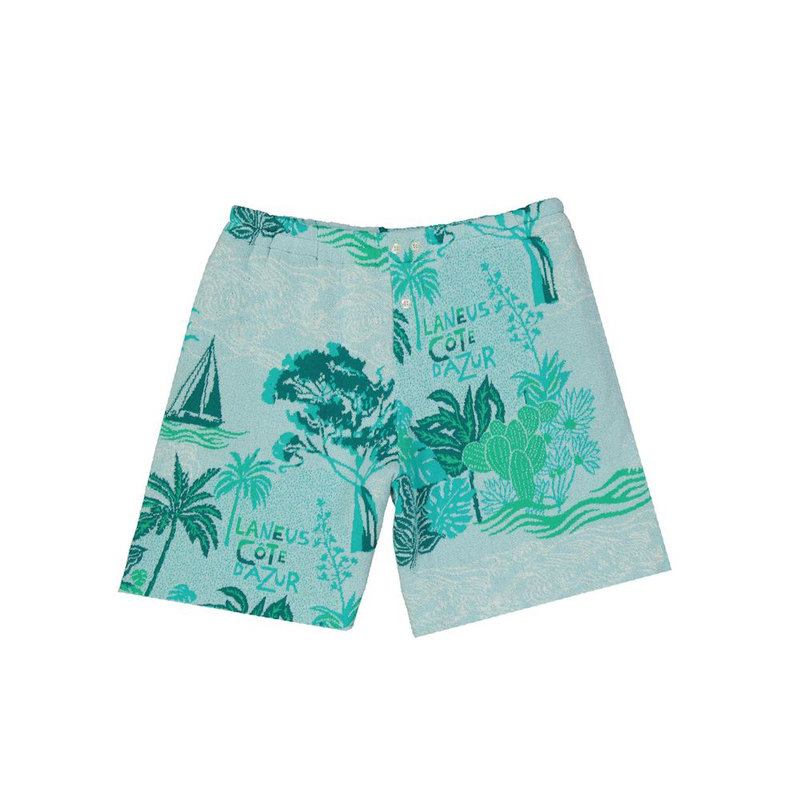 Bicolor cotton shorts-null