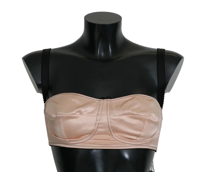 Black straps pink balconcino bra-null