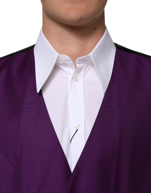 Purple wool dress formal waistcoat vest-null