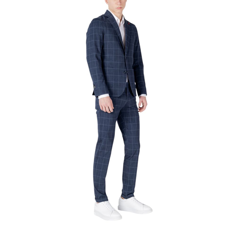 Blue cotton two-piece suit-null