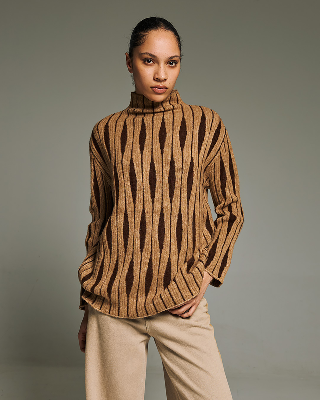 Tailor made rombus knit sweater-null