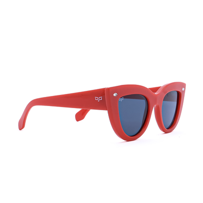 OJO sunglasses with crystals  red frame and temples,with crystals, smoke mono lenses, , medium