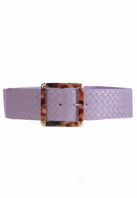 Square buckle belt purple