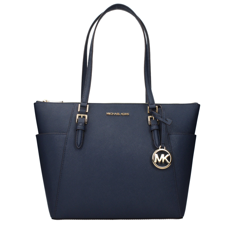 Blue leather shoulder bag-null