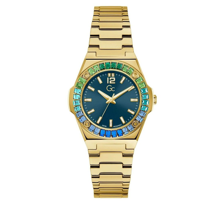 Gold stainless steel dress watch-null