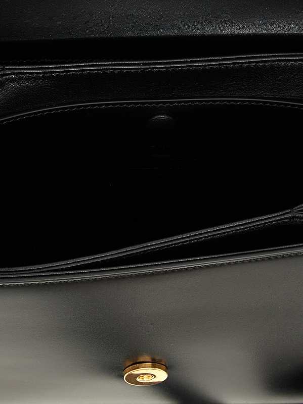 Black calfskin shoulder bag-null