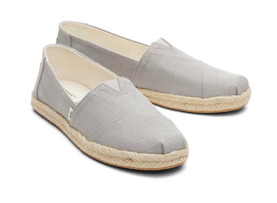 Toms recycled cotton slubby woven women, Drizzle Grey, medium