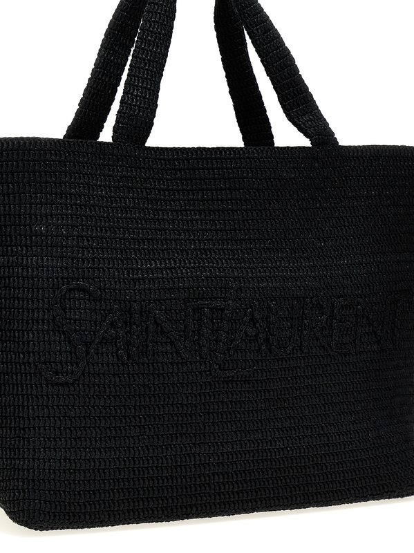 Black viscose tote bag-null