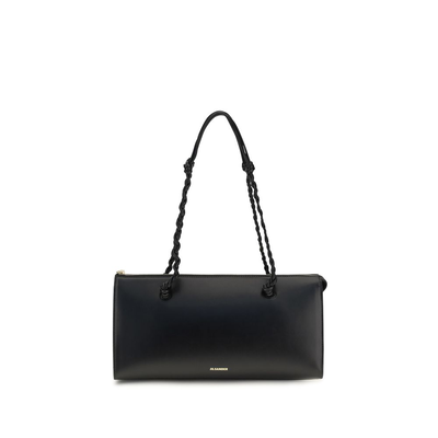 Black calf leather bos taurus shoulder bag, Black, medium