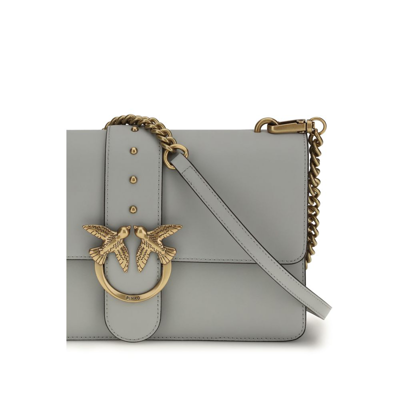 Gray calf leather bos taurus shoulder bag-null