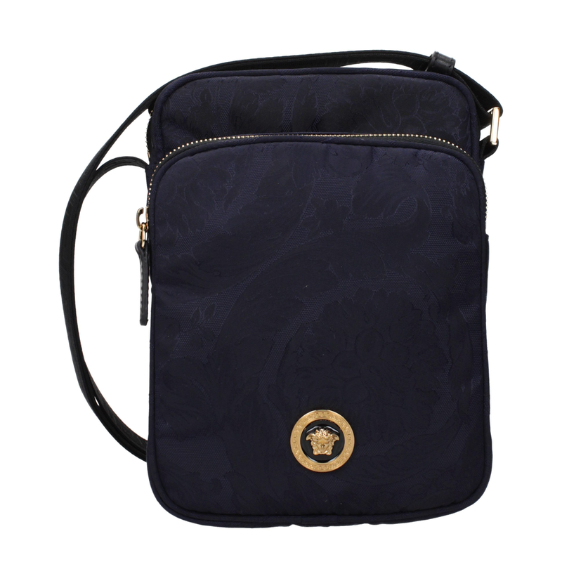 Blue fabric crossbody bag-null