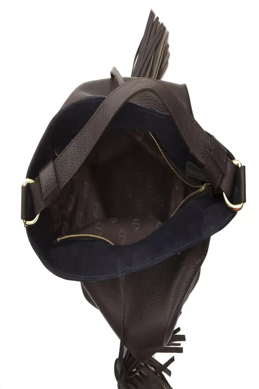 Brown leather women shoulder bag-null