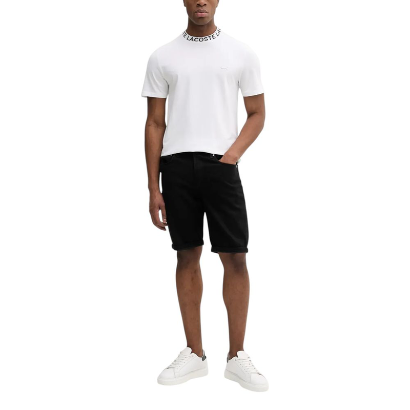 Black cotton bermuda shorts-null