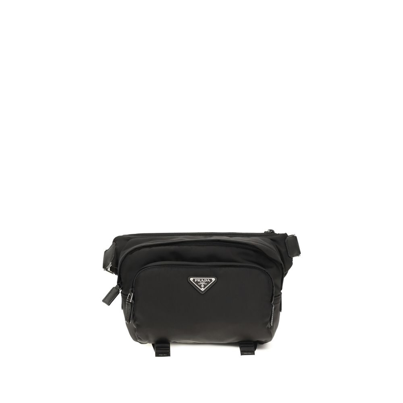 Black nylon shoulder bag-null