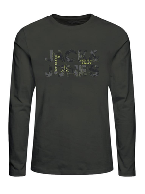 Jack&jones jcotech logo tee ls crew neck sn jnr, Forest Night, medium