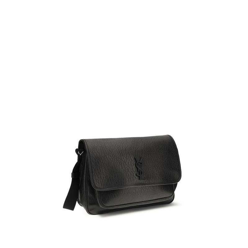 Black calf leather bos taurus shoulder bag-null