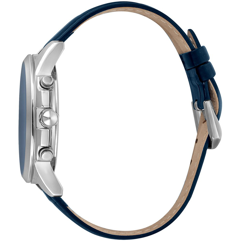 Black leather bracelet watch-null