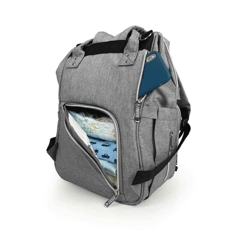 Bg berlin - mama bag & gift stainless steel bottle. Changing backpack, light blue diaper bag. image number null