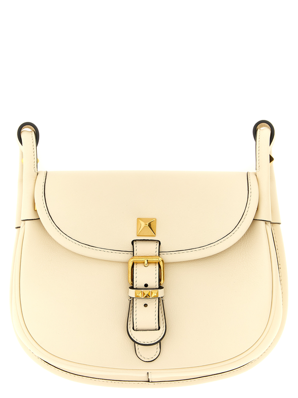 White calfskin shoulder bag-null