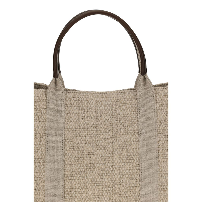 Beige fabric handbag-null