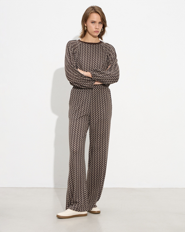 Trouser knitted zik zak-null