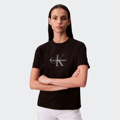 Hr classic monologo tee, Black, medium