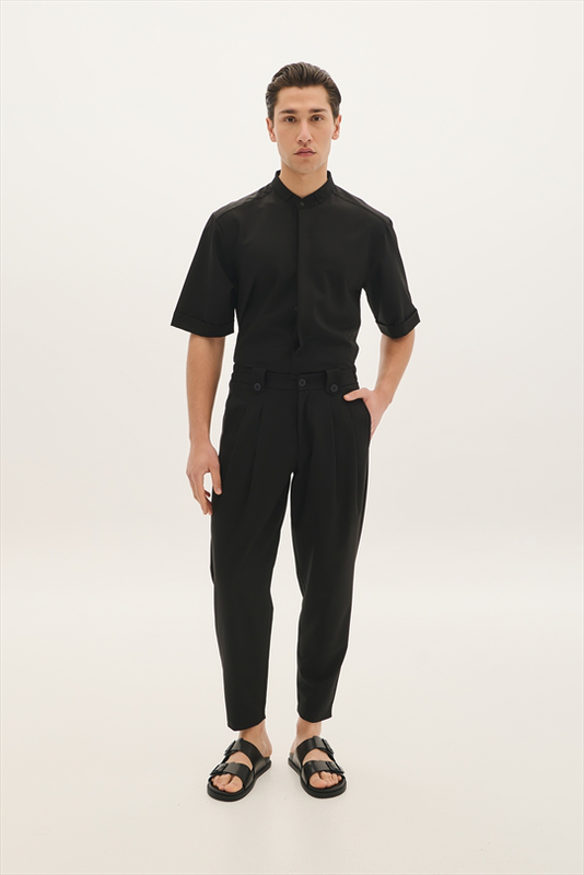 Pcoc loose fit double pleats trousers image number null