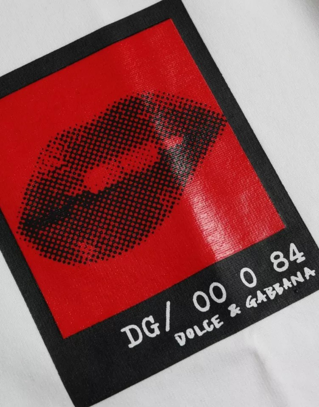 White red lips print cotton men t-shirt-null