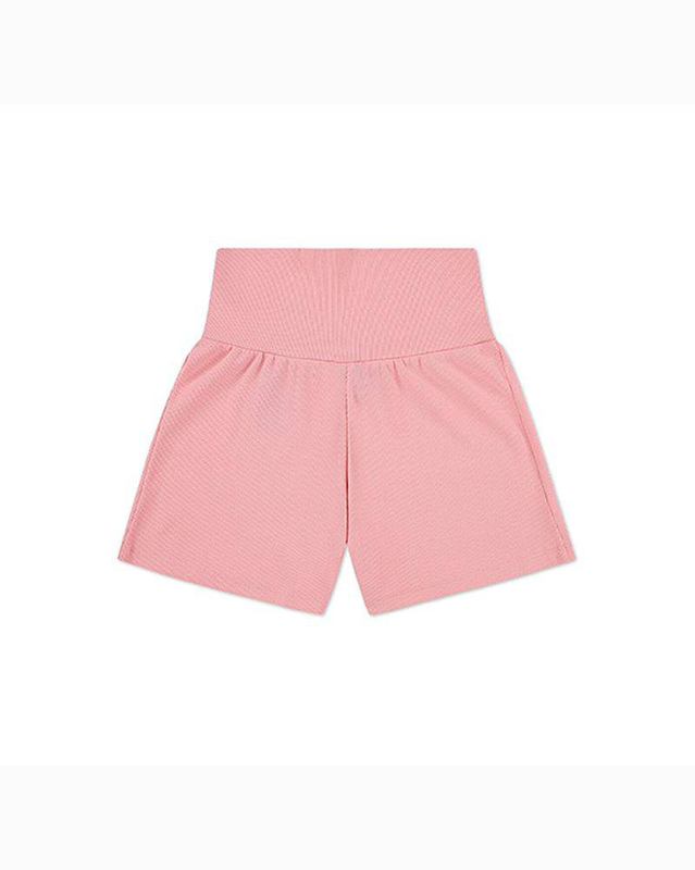 Girls ribbed short women folddown waist short-null