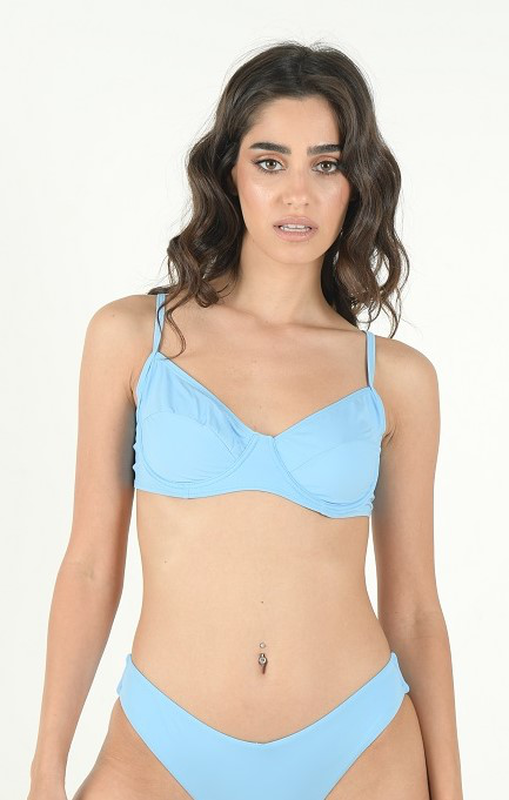 Top underwire flat padded sky blue-null