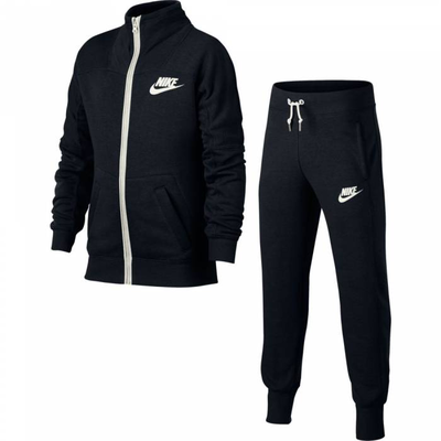 Girls sportswear track suit, Black, medium