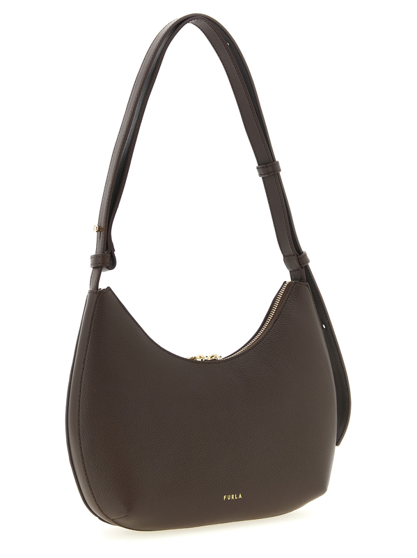 Brown calfskin shoulder bag-null