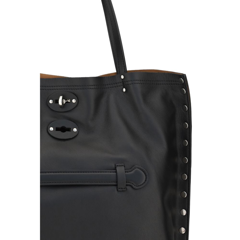 Black calf leather bos taurus shoulder bag-null