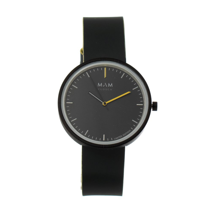 Gray leather dress watch-null