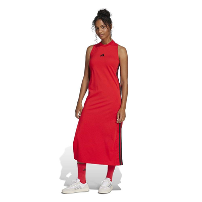 Women 3-stripes single jersey dress, Mystery Ruby, medium