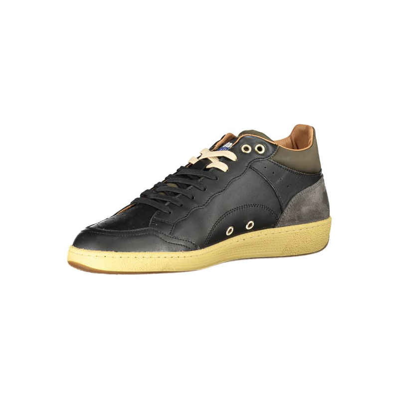 Black leather men sneaker-null