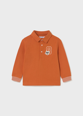 L/s smooth detail polo, Orange, medium