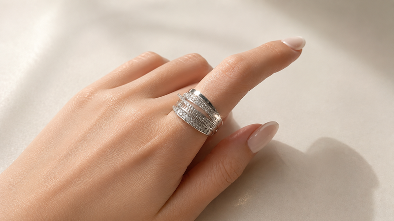 Luxury multi-layer cubic zirconia ring-null