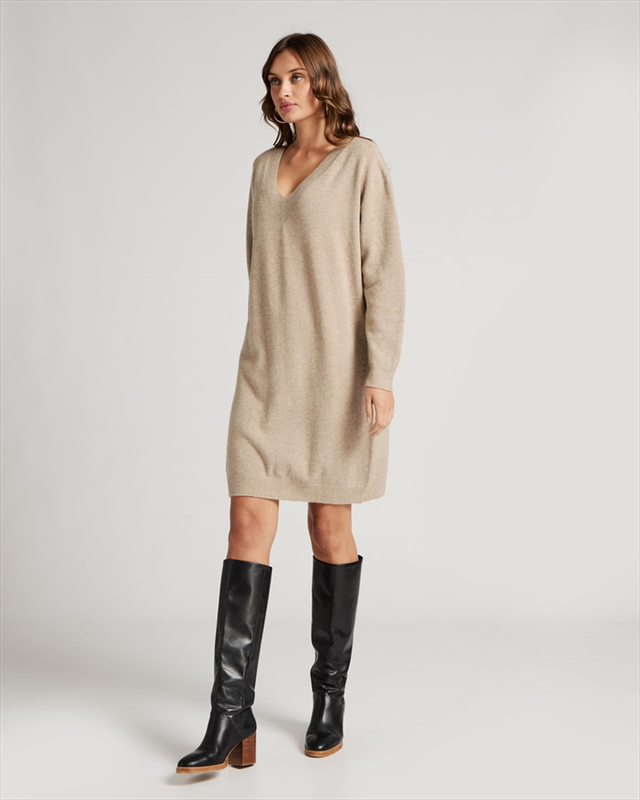 Knitted dress v neck image number null