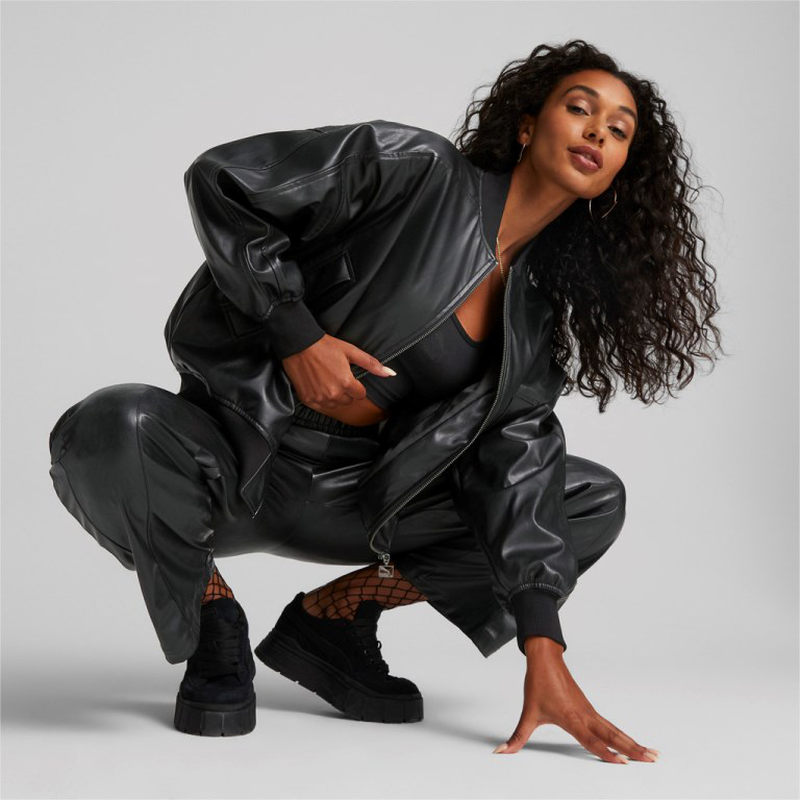 Puma t7 oversized faux leather bomber-null