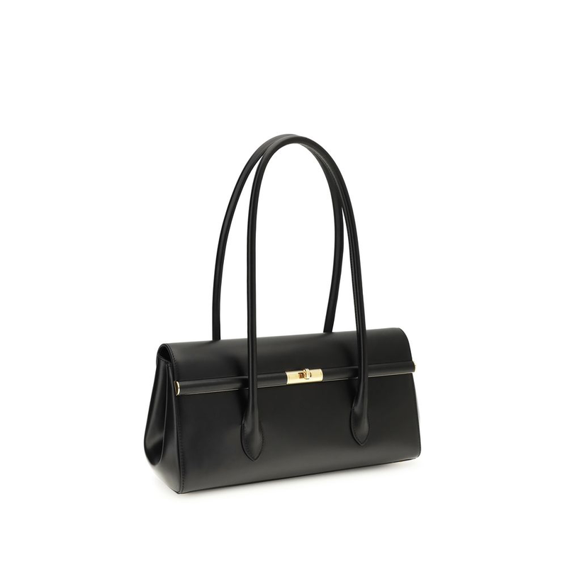 Black calf leather bos taurus shoulder bag-null