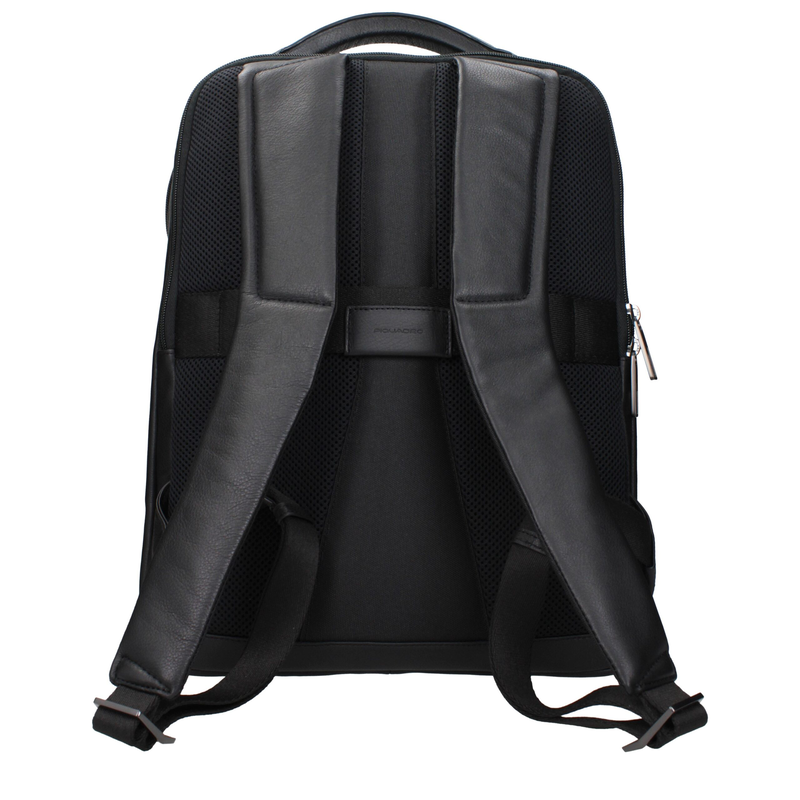 Black leather backpack-null