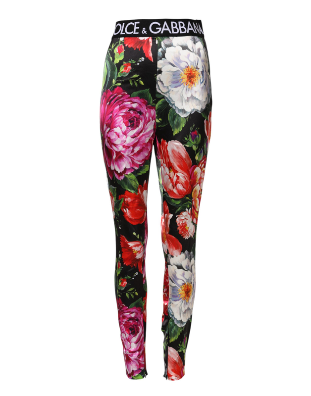 Multicolor floral legging stretch waist pants-null