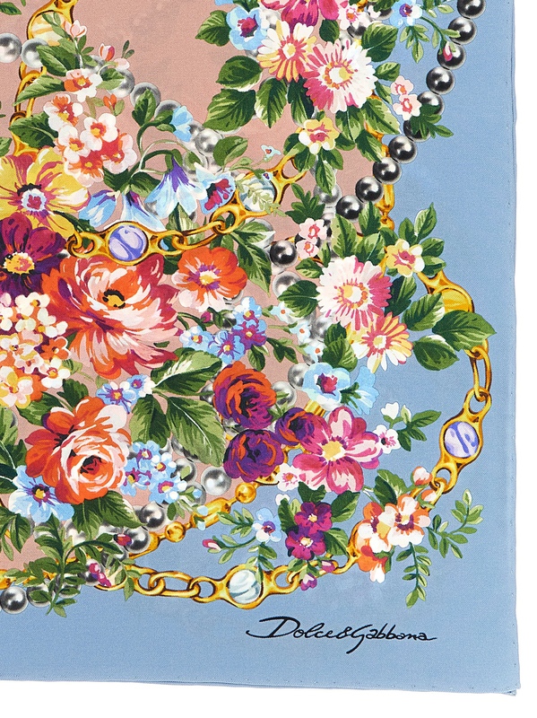 Blue silk scarf-null