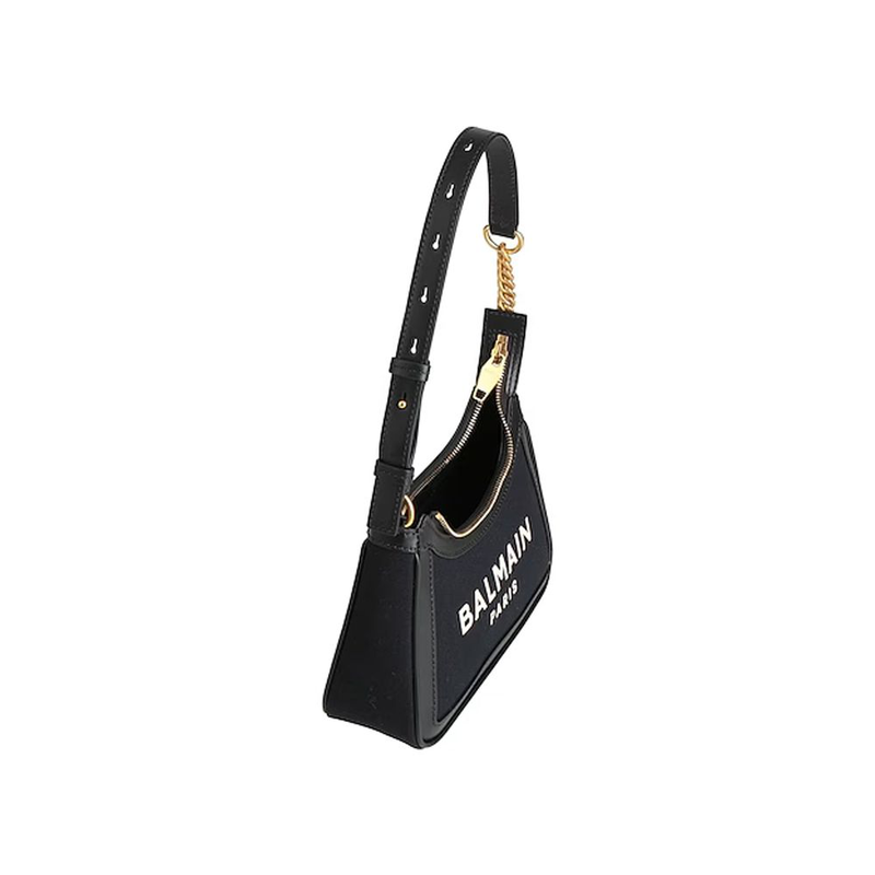Black cotton shoulder bag-null