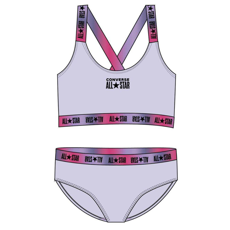 Little girls 2-pieces gradient logo swimsuit-null