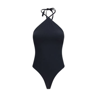 Black polyamide one-piece swimsuit, Black, medium