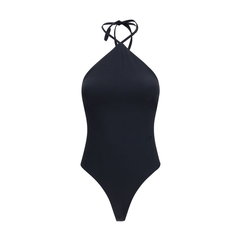 Black polyamide one-piece swimsuit-null